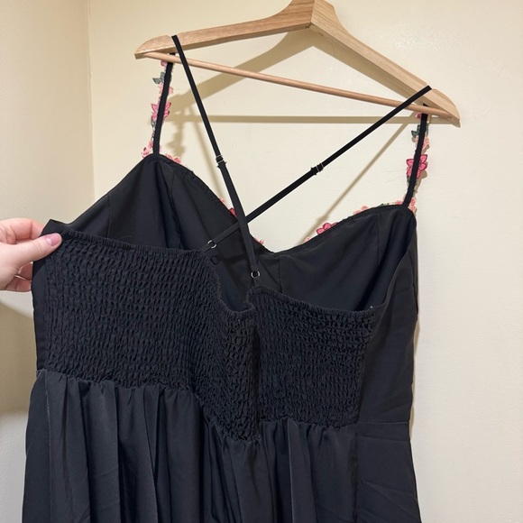 Women’s SHEIN brand Black Tank Top Pink Floral Details Casual Flowy Dress Size5X - Picture 10 of 15